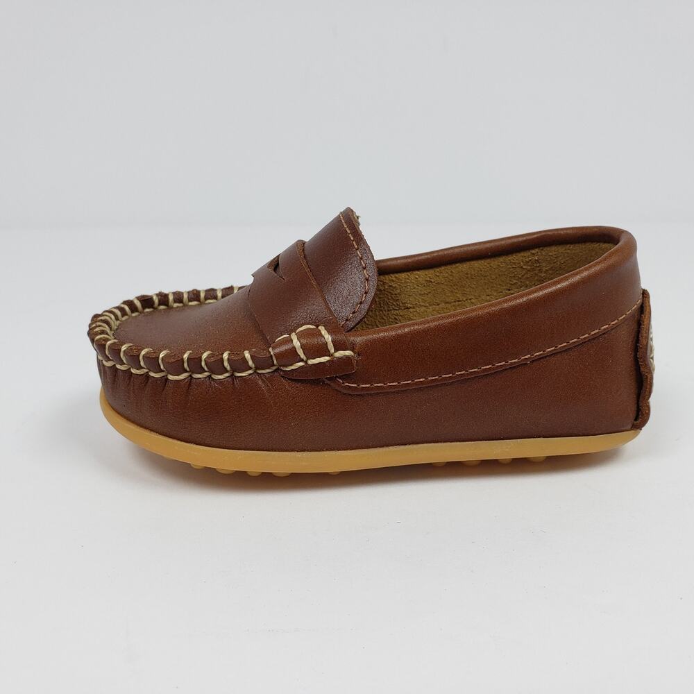 Elephantito Alex Drivers Baby Boys Sz 6 Brown Leather Slip On Casual Loafer Shoe - Picture 3 of 13